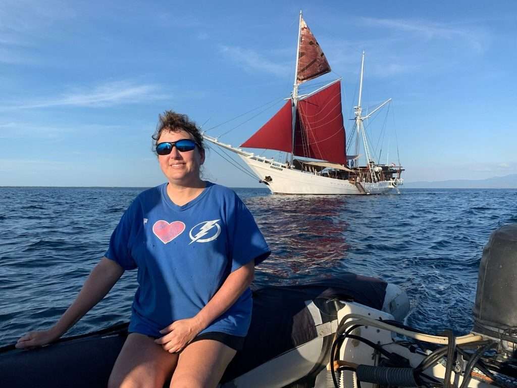 maura mazzer with the katharina ship