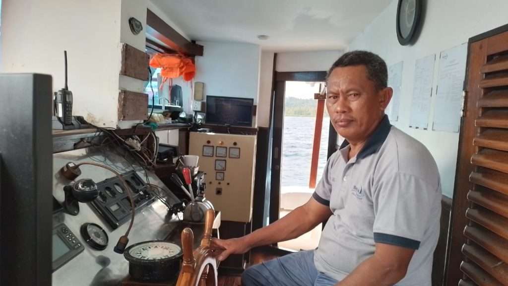 Chief Rajab driving the Katharina ship