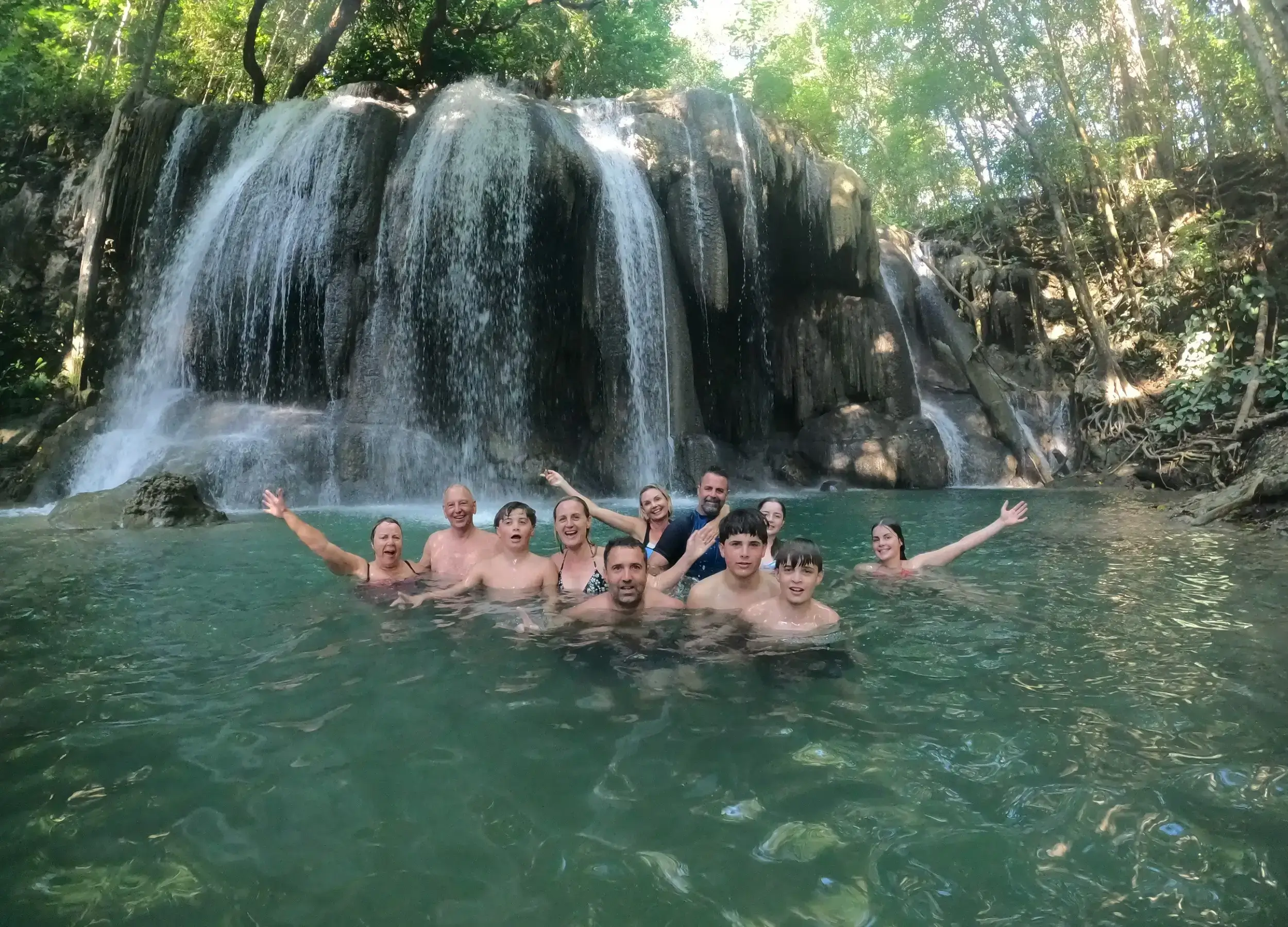 SeaTrek guest tropical family holiday in mata jitu waterfall
